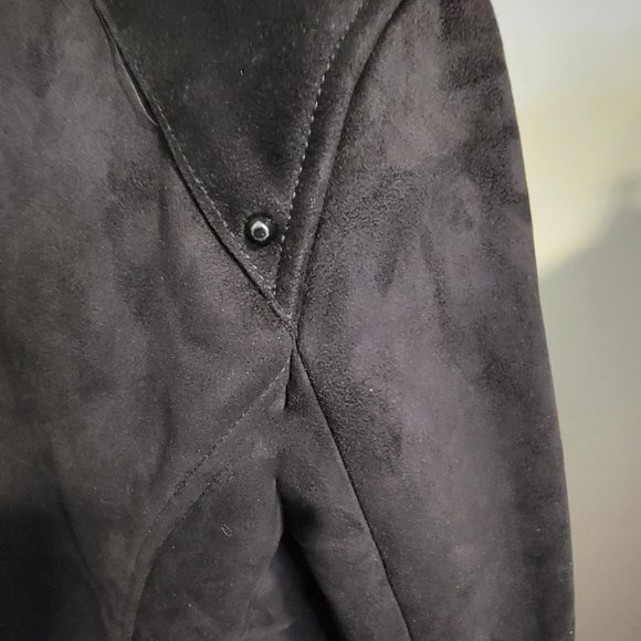 NWT Vince Camuto Black Vegan Suede Moto Jacket - Picture 11 of 14